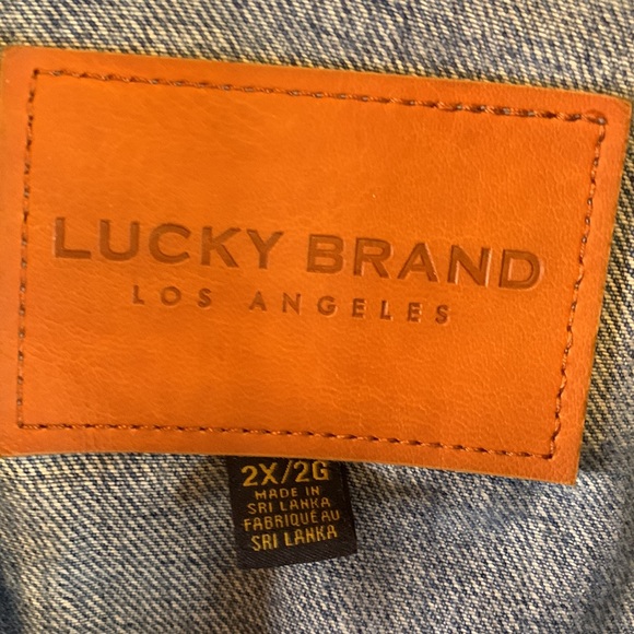 Lucky Brand The Trucker Distressed Med-Wash Button Up Jean Jacket Size 2X - Picture 5 of 9